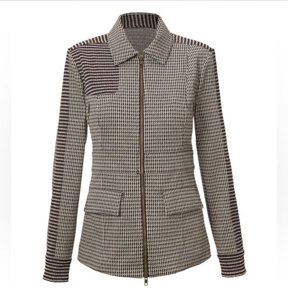 NWT Cabi | The Baron Jacket Houndstooth Brown Black Dark Academia, Womens Large - Picture 3 of 11
